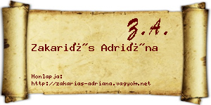Zakariás Adriána névjegykártya